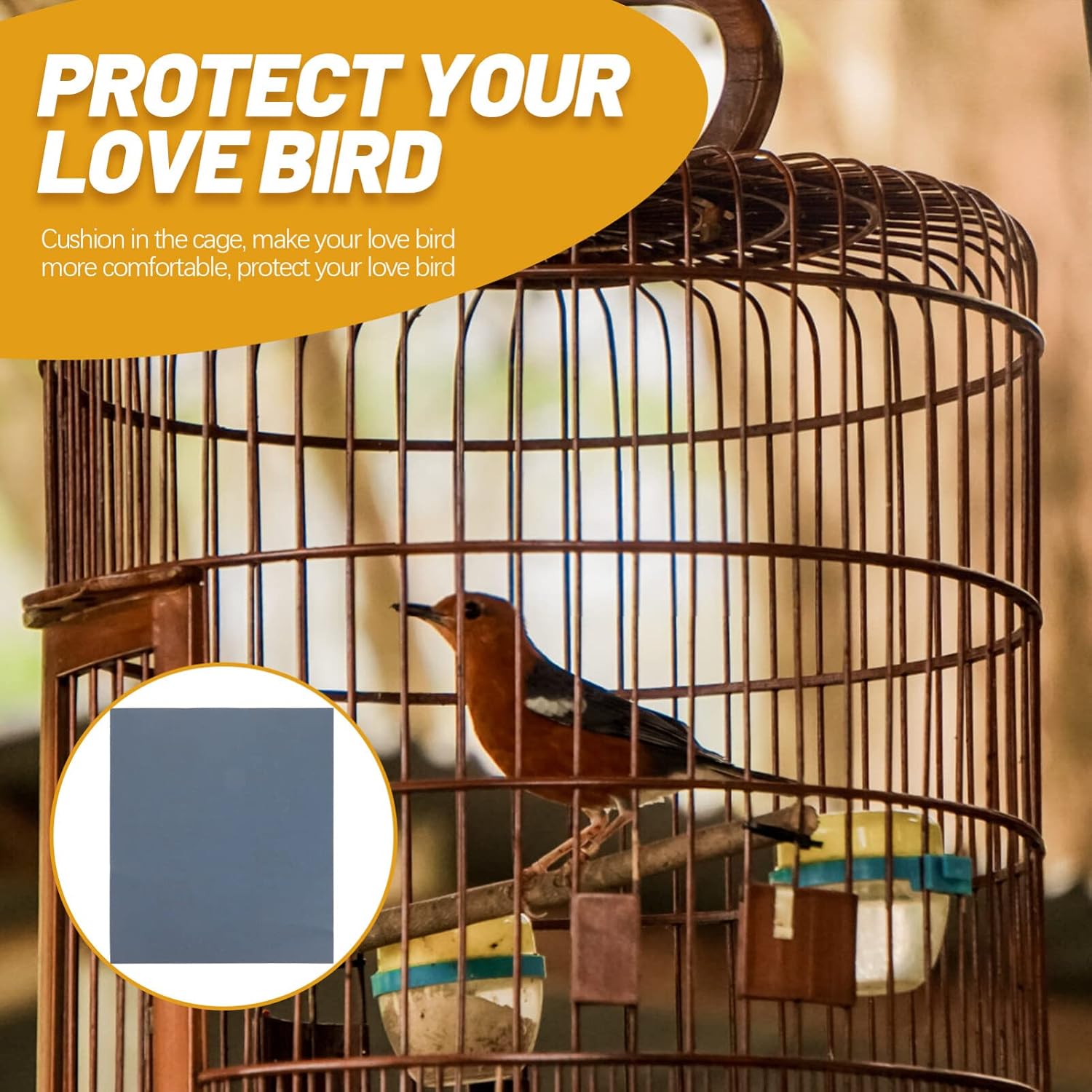 Ipetboom 10sheets Pet Cage Liner Sandpaper for Bird Cages Gravel Mats for Parrots and Cockatiels Easy to Replace Bird Accessory for Maintenance