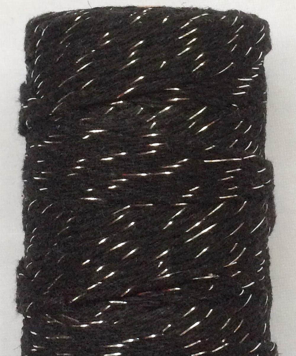 Cuerda de macramé de 1.5 mm beige trenzada con hilo de hilo dorado