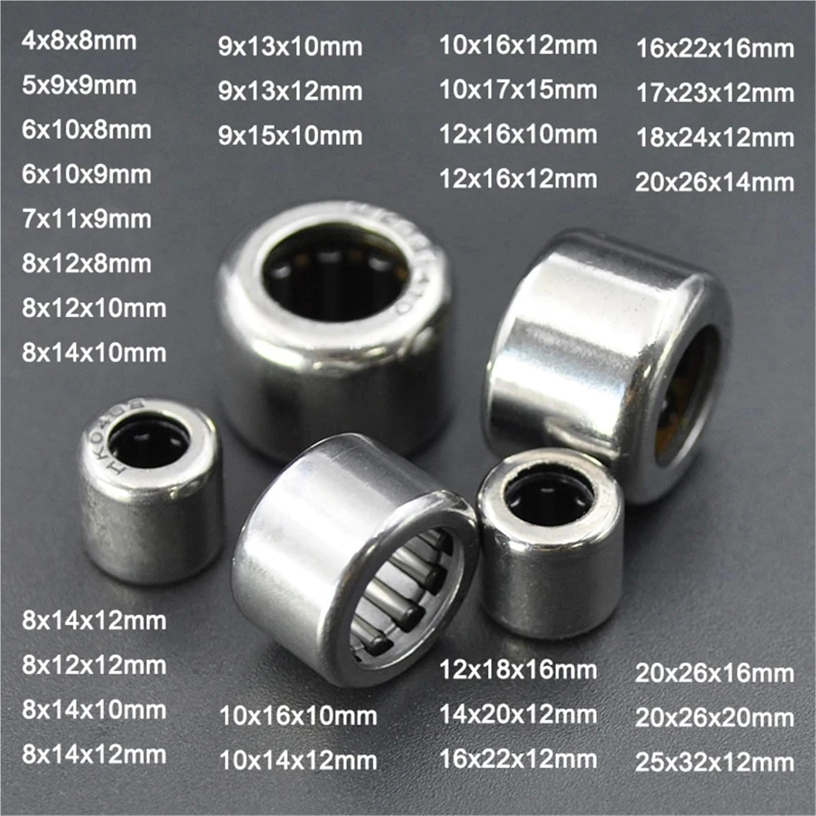 Roulements à aiguilles Roulements à aiguilles HK HK0408 HK0509 HK0608 HK0609 HK0709 HK0808 HK0810 HK0812 HK081410 HK081412 Roulement rouleaux(10Pcs,HK2020 20x26x20mm)