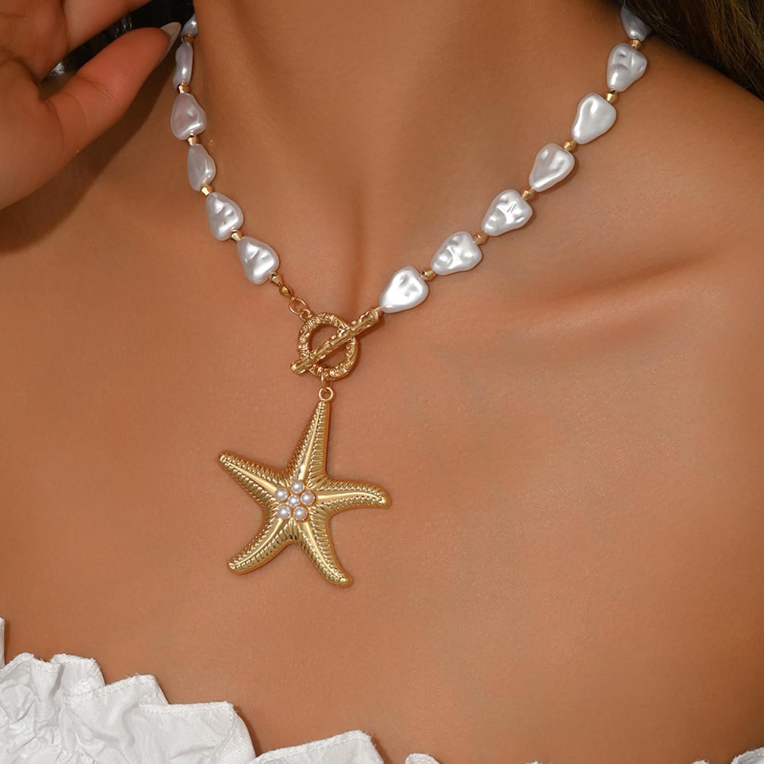 Starfish Necklace for Women Ocean Pendant Jewelry Beach Vacation Seashell Necklace Summer Hawaiian Gift Accessories - Image 2