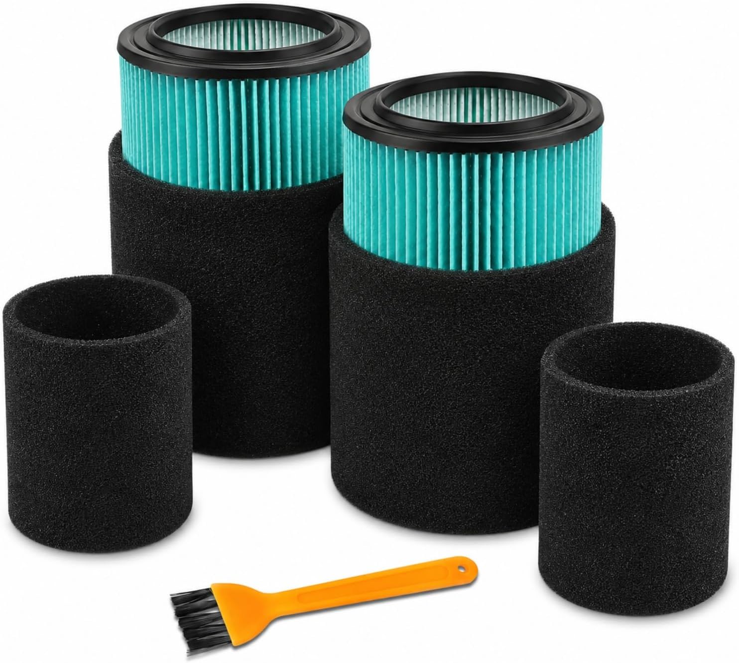2pcs VF6000 Filter Kit for Ridgid Shop Vac WD5500 WD7000 WD0671 5-20 Gallon