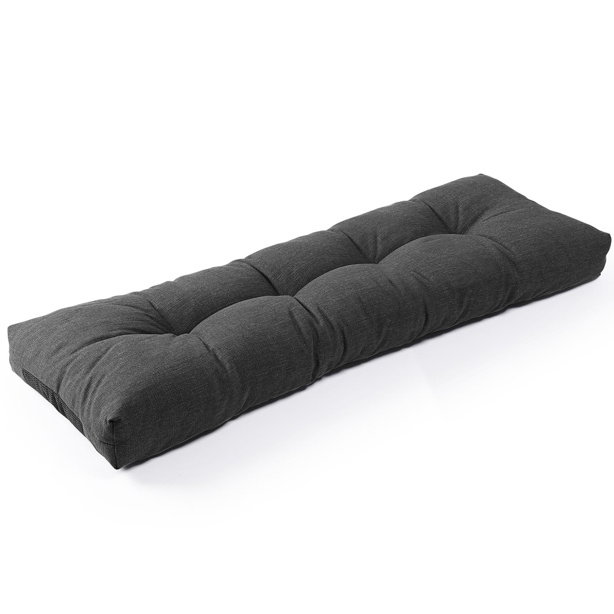 SUNROX LokGrip Non Slip Tufted Memory Foam Bench Cushion, FadeShield Water Resistant Durable Thicken Outdoor/Indoor Bench Seat Pads 59x16x4 inch, Midnight