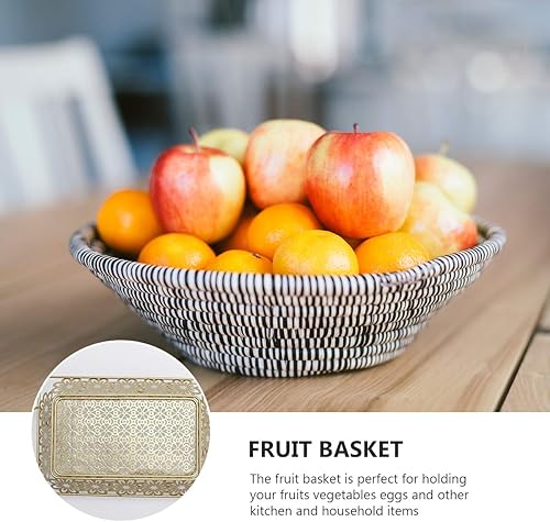 Miniatura 4 de DOITOOL Cesta de fruta de almacenamiento de metal, armario de despensa para cocina, almacenamiento de cocina, cesta de frutas práctica, bandejas de