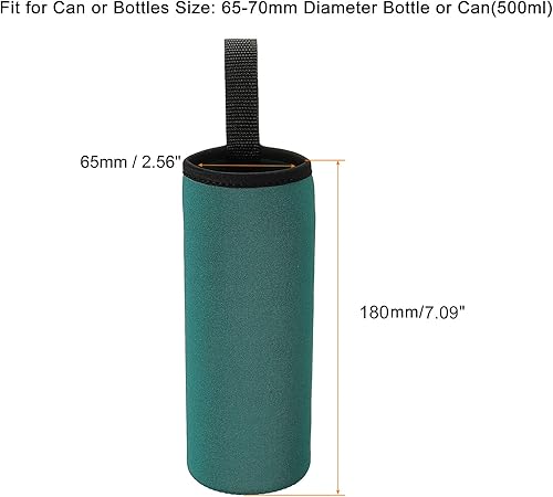 Miniatura 2 de MECCANIXITY Funda para botella de agua, 16.9 fl oz, de neopreno, aislada, antideslizante, con correa para bebidas frías o calientes, color verde