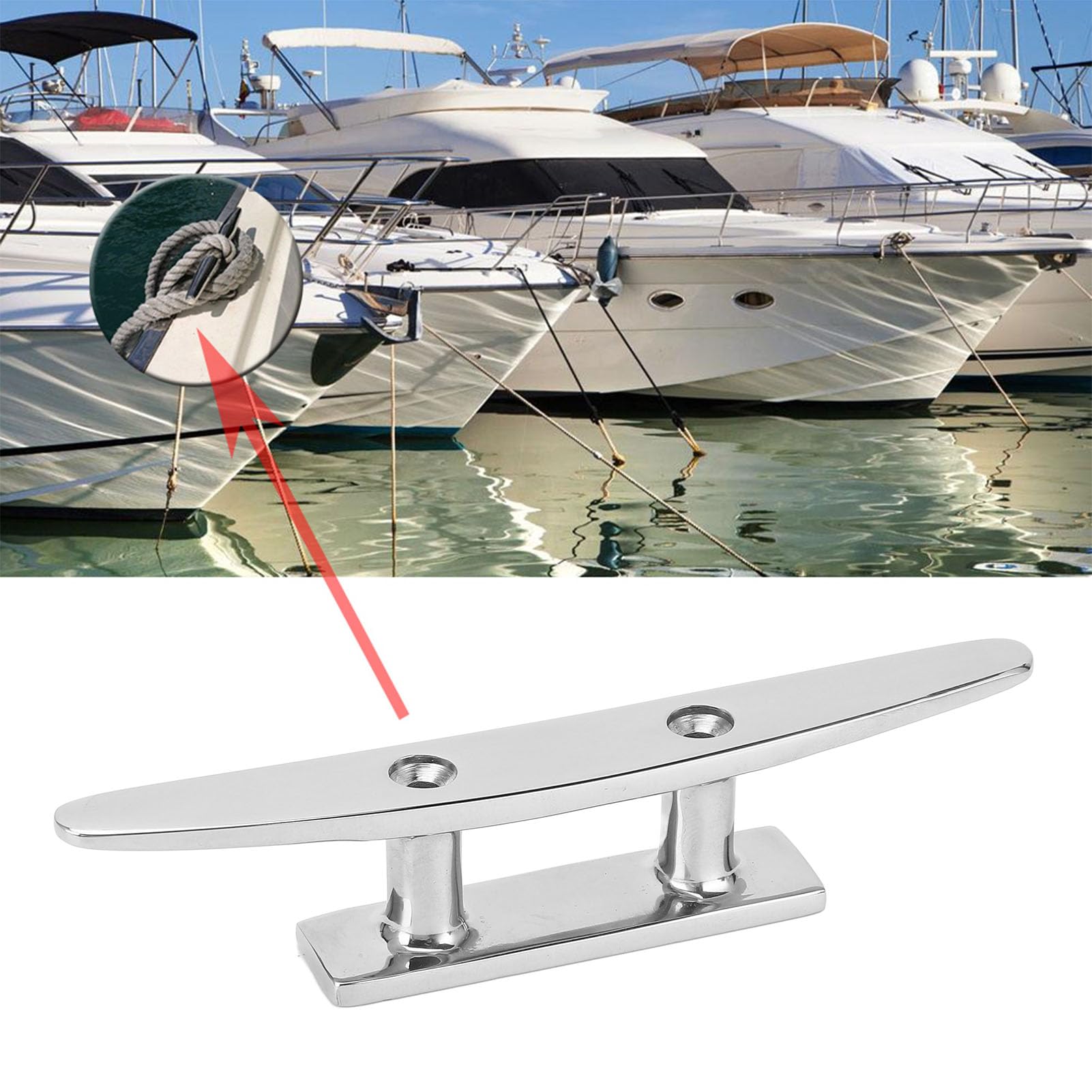Fabater Bitte per Barca 5 Pollici, Bitte per Ormeggio in Acciaio Inossidabile 4 Pezzi, Bitte per Ormeggio a Base Aperta, Robuste Bitte per Corda Marina per Motoscafo, Yacht, Coperta