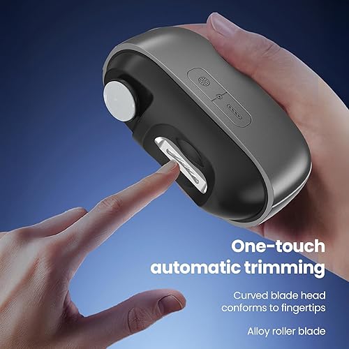 Miniatura 2 de Cortauñas eléctrico 3 en 1 y recortador de uñas eléctrico con luz LED, cortaúñas recargable de 2 velocidades, cortaúñas eléctrico seguro para