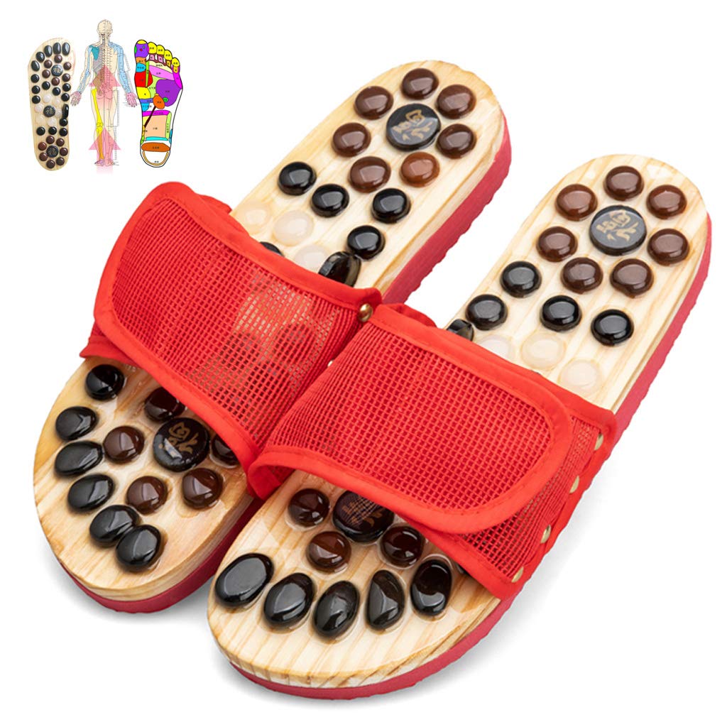 Akupressur & Reflexzonenmassage Sandalen Massagepantoffeln Stoßdämpfendes Kissen Sohlen- und Fußgewölbestütze stimuliert Druckpunkte und Kreislauf selbst anpassbares Design