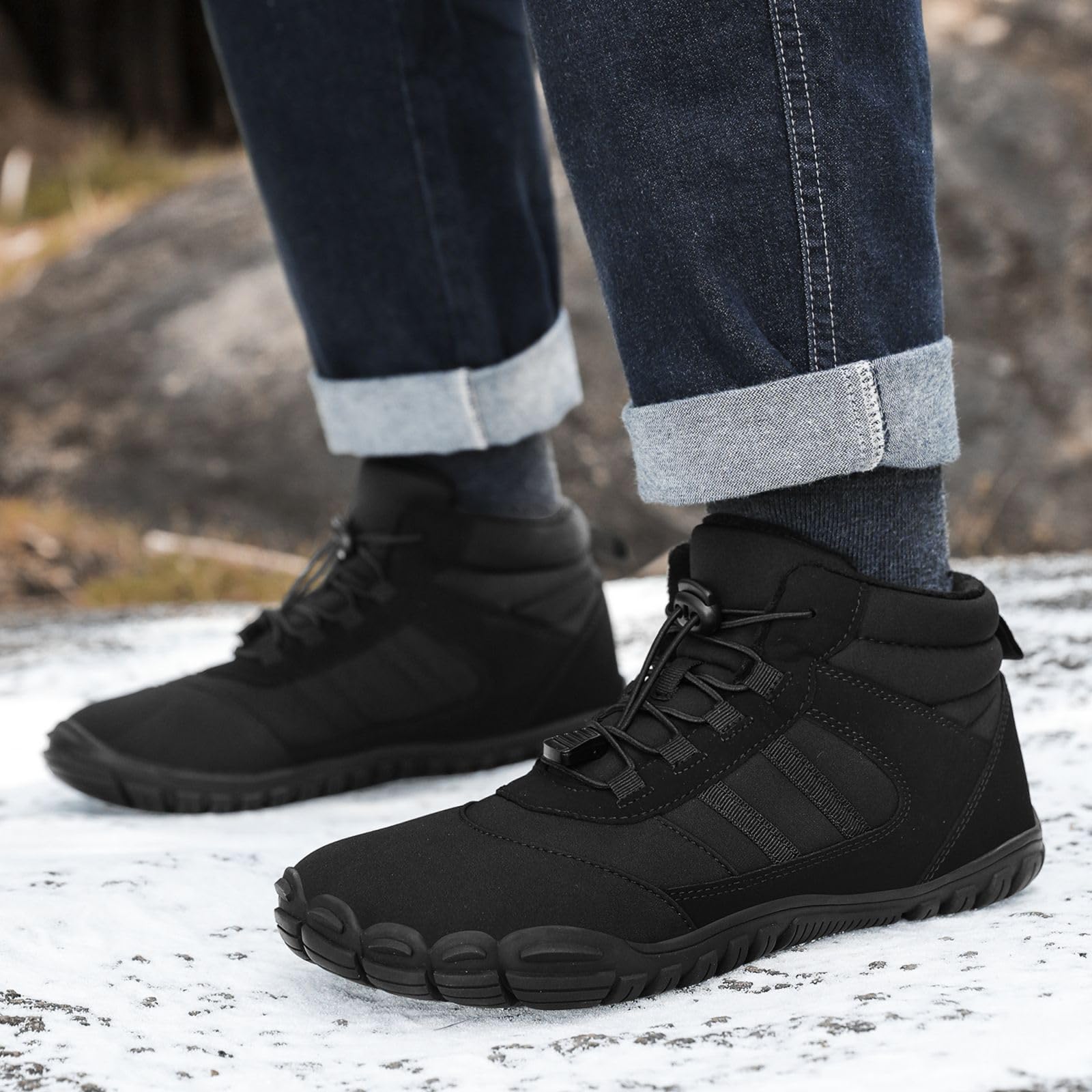 AONETIGER Winter Barfußschuhe Herren Damen Breite Zehenbox Gr.36-48EU