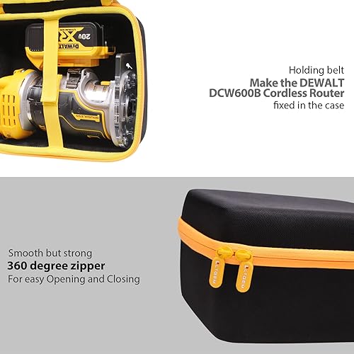 Vista 8 de LTGEM - Funda compatible con el enrutador inalámbrico DEWALT DCW600B / DWP611 20V Max XR (solo funda)