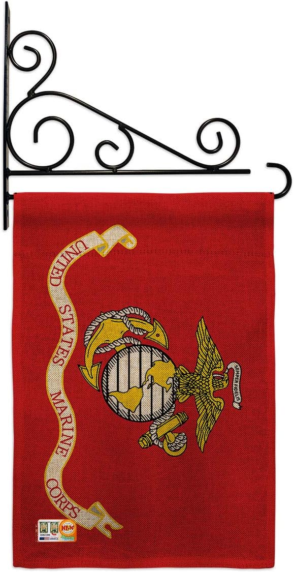 Marine Corps Garden Flag Armed Forces USMC Semper Fi United State American Military Veteran Retire Official Small Decorative Gift Yard House Banner Double-Sided Made In USA 13 X 18.5