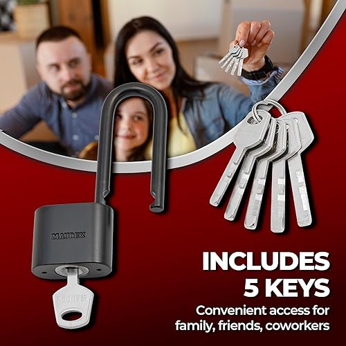 Miniatura 6 de PBE40 - Candado resistente a la intemperie, protección confiable con 5 llaves, revestimiento protector, acero duradero para unidades de