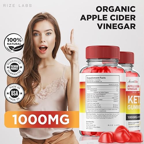 Miniatura 5 de rize labs AccentSlim - Gomitas Keto AccentSlim de vinagre de sidra de manzana de 1000 mg AccentSlim Keto Gummies (300 gomitas)