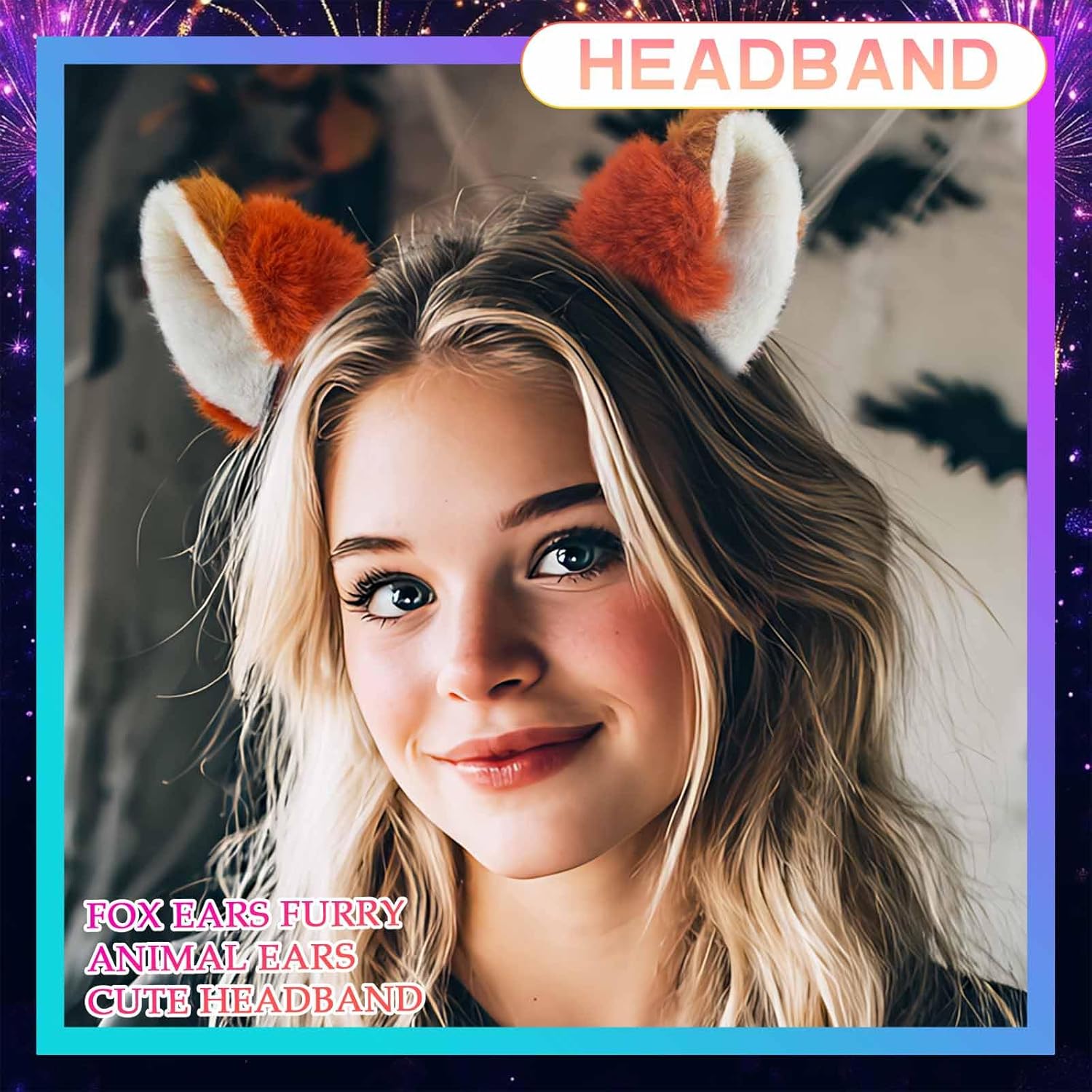 Olbye Fox Ears Furry Fox Ear Headband Cute Animal Ears Headbands Fancy Cosplay Costume Headwear Festival Halloween Hair Accessories for Women - Image 4