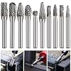 Carbide Burr with Double Cut 6 mm Shank End Mill Rotary Tool Accessories for Rotary Tool Rasp for Metal Wood Stone Processing and Deburring
