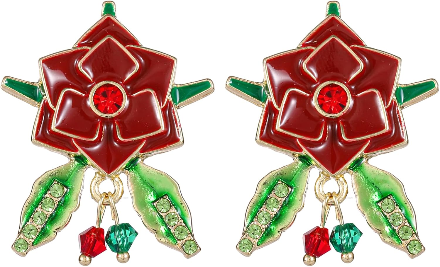 Red Rose Earrings for Women Girls, Bright Red Oil Zambia Ubuy