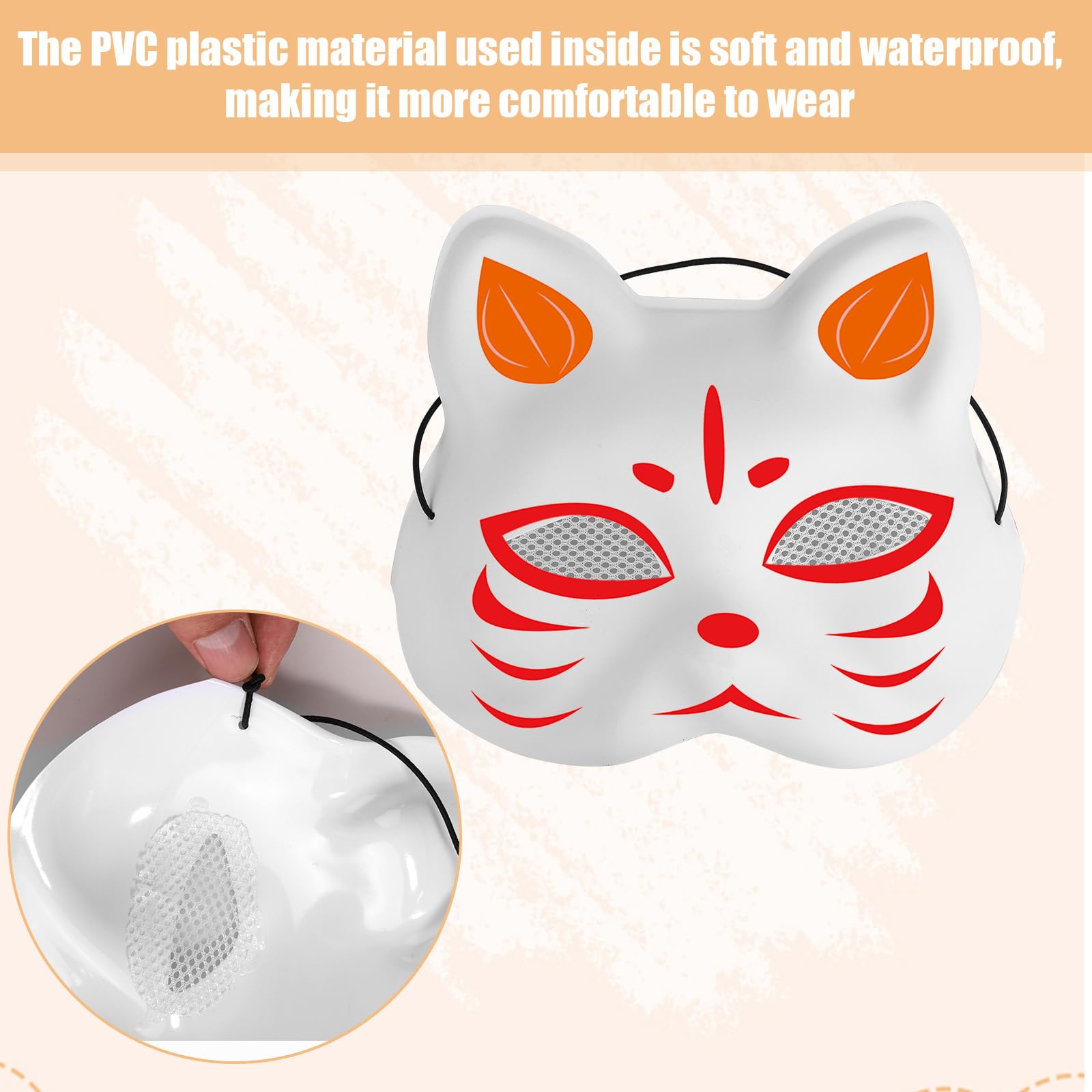 5pcs Cat Masks with Eye Mesh - Image 4