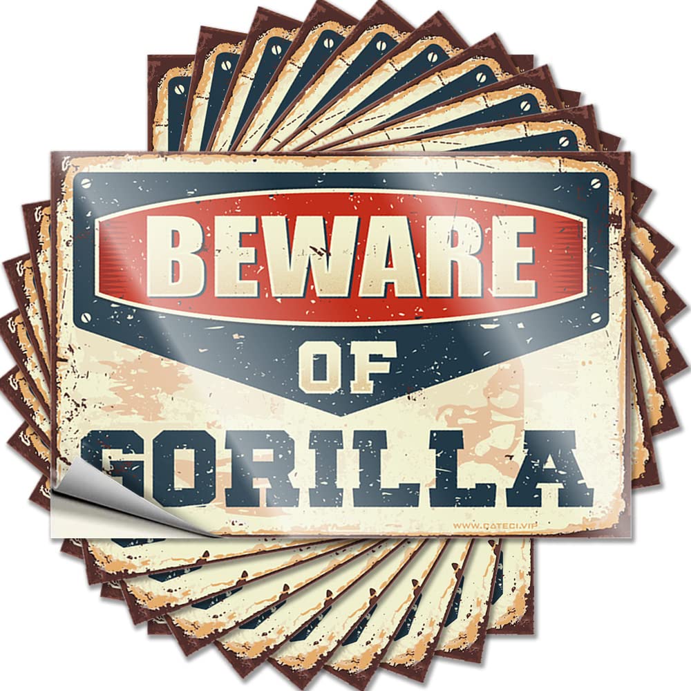 Bar Man Cave Decor Ideas Funny Sticker | Beware of Gorilla Scented for Race Decor(6X9CM)