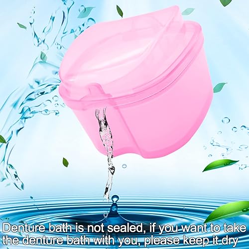 Miniatura 6 de Estuche de baño de dentadura postiza con cepillo, estuche para dentadura postiza estuche de limpieza de dientes falsos caja de almacenamiento para