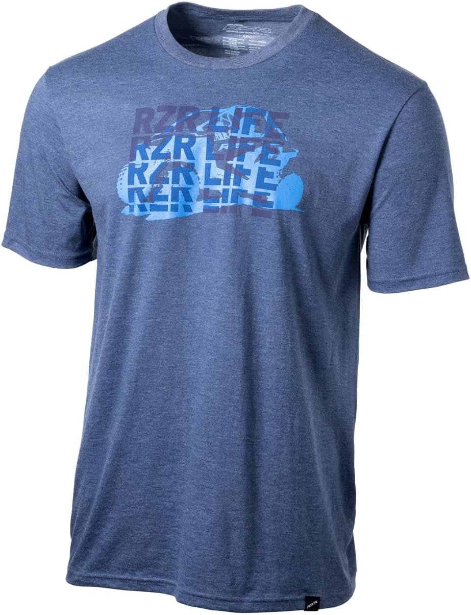 Polaris Off Road Mens RZR Life Short Sleeve T-Shirt, 50% Polyester, 25% Cotton, 25% Rayon