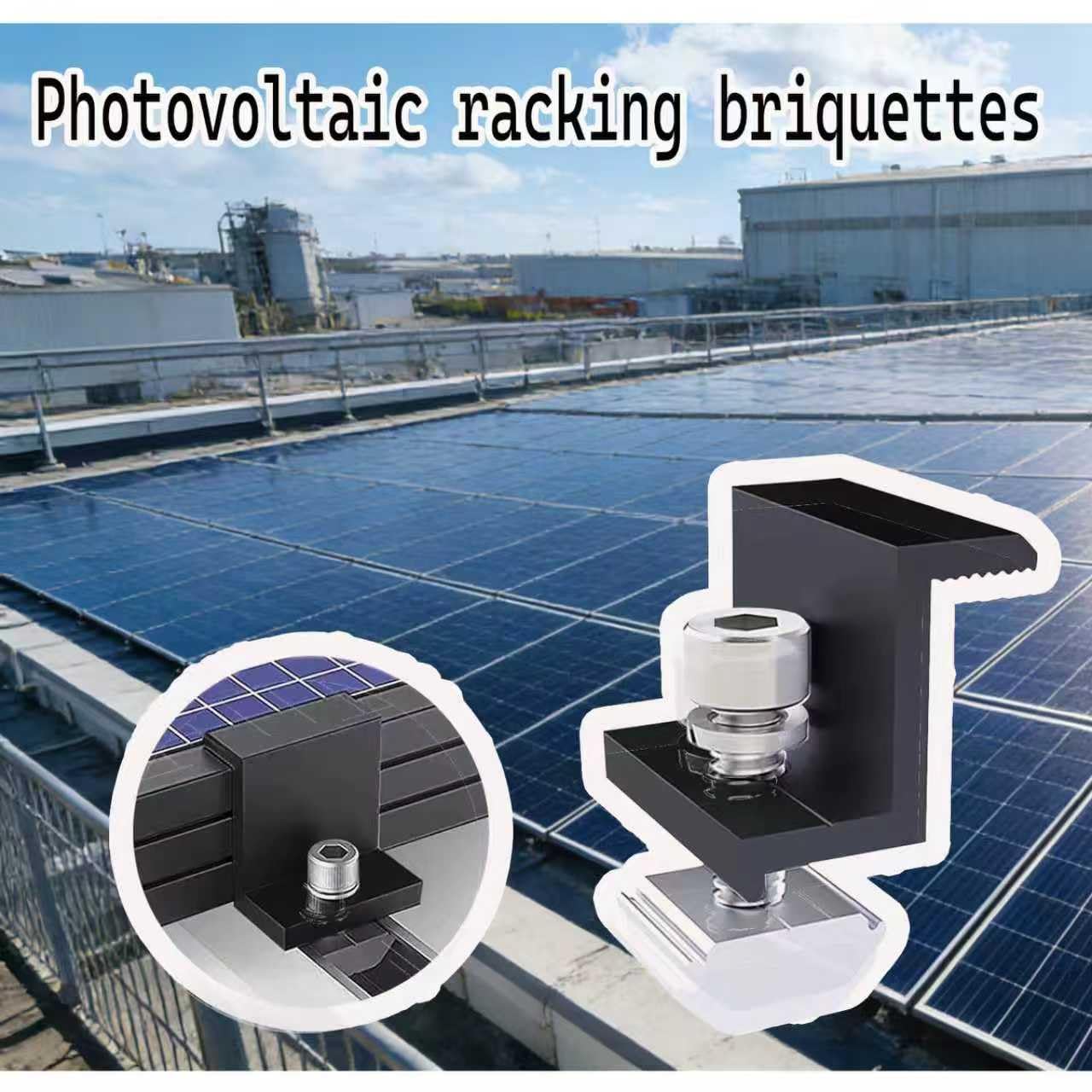8 pezzi supporto per modulo solare da 40 mm, morsetti terminali terminali in alluminio PV nero, pannello solare con supporto a Z, morsetto solare regolabile per tetti, camper, barche e pareti