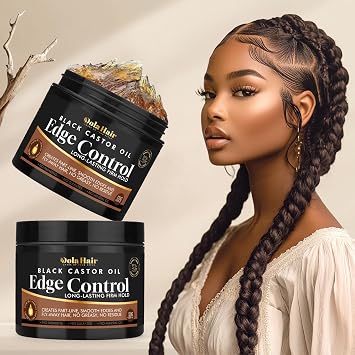 Edge Control Gel for Women Strong Hold Hair Braiding Gel Firm Hold, Hair Styling Wax Natural Edge Lock & Fixer for Women & Men Non-Greasy No Flaking (Edge Control Gel 4.2 Oz)