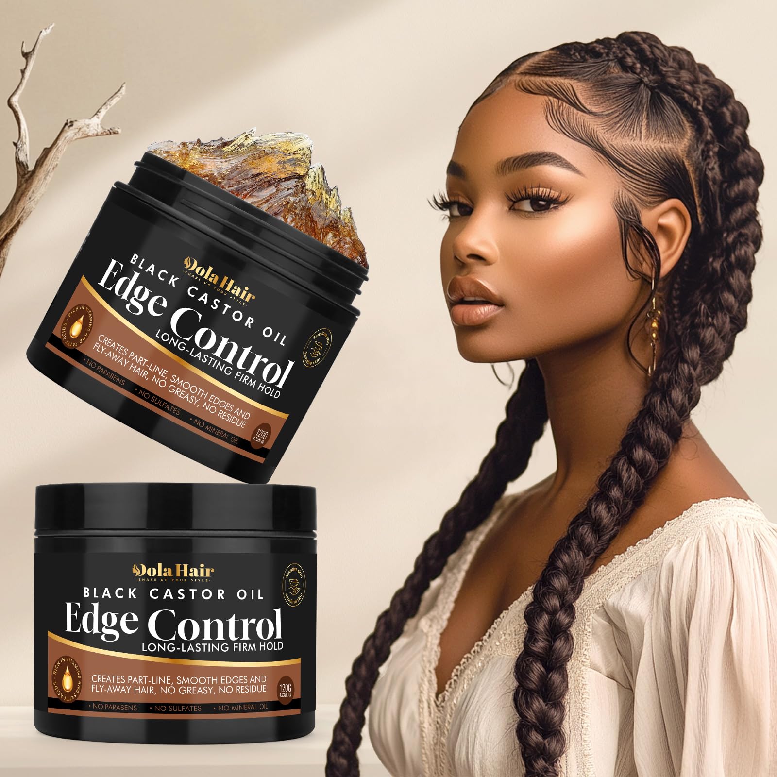 Edge Control Gel for Black Women Edge Gel Braiding Gel Hair Gel Curly Hair Gel