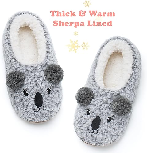 Miniatura 3 de cosyone1997 Lindas pantuflas de animales para niños, niñas y mujeres, calcetines de casa mullidos con suela antideslizante suave, regalos únicos