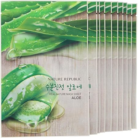 Amazon Com Calming Moisturizing Face Mask Sheet Nature Republic Real Nature Aloe Extract Natural Derived Cellulose Sheet Long Lasting Healing Troubled Dry Skin 10pcs X 23ml 0 77fl Oz Beauty