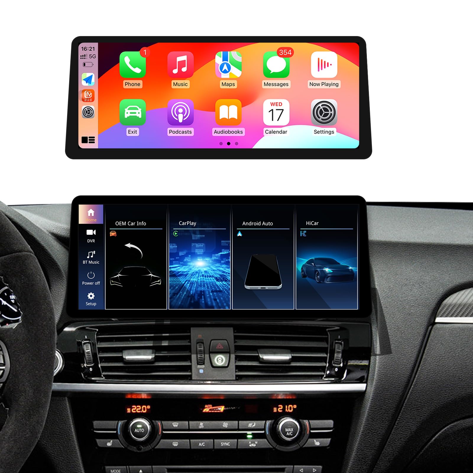 Autoradio Linux Pour BMW X3 X4 F25 F26 (2011-2013) – Démarrage Rapide – CarPlay/Android Auto Sans Fil – Conservation IDrive D'Origine
