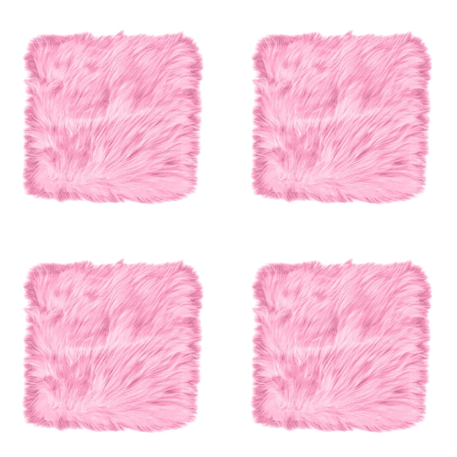 Cuscini quadrati in peluche, confezione da 4, antiscivolo, lavabili, 40 x 40 cm, 45 x 45 cm, 50 x 50 cm, comodi cuscini per sedie per cucina, soggiorno, ufficio, sala conferenze e giardino