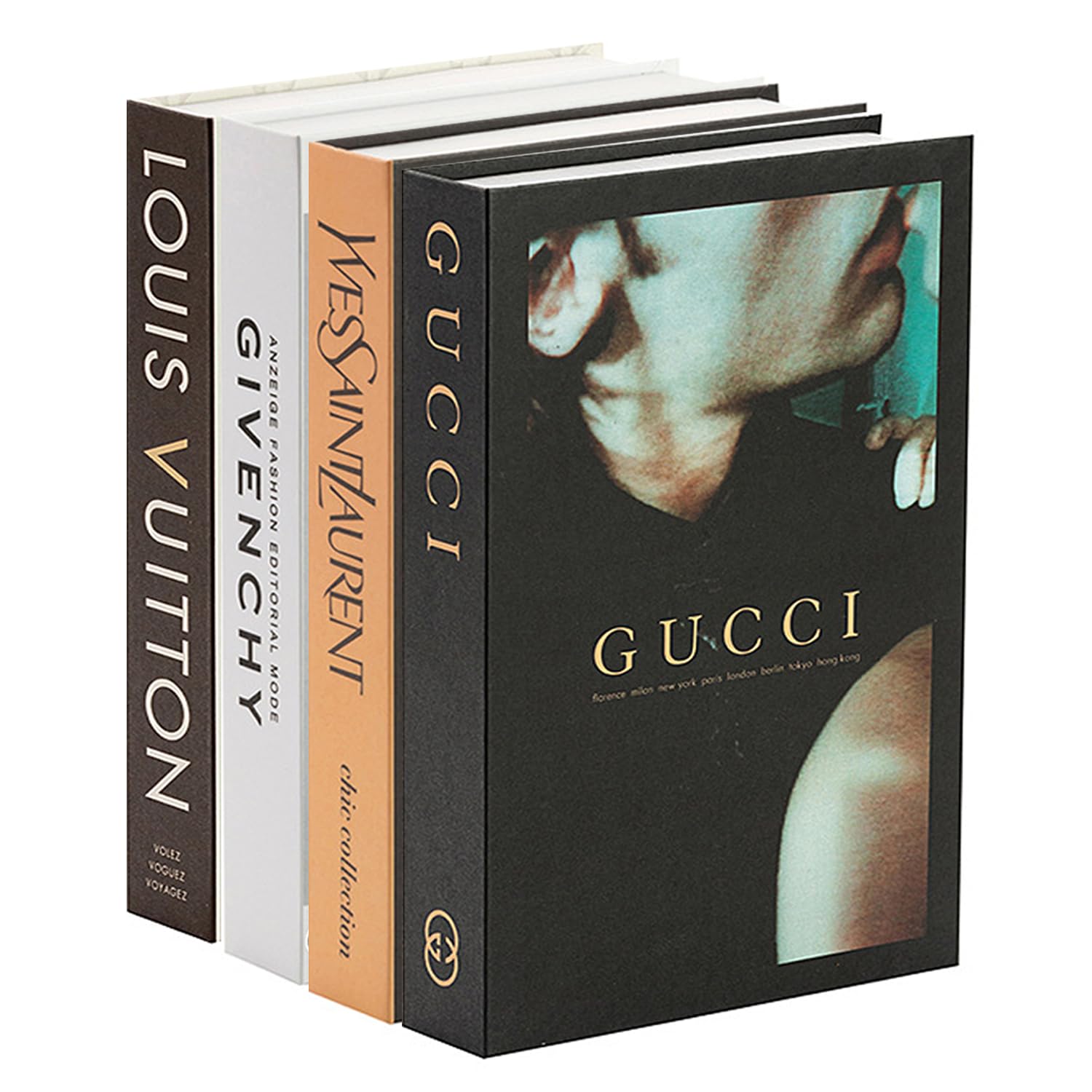Libri decorativi per la casa, set di 4 eleganti libri falsi di libri da stanza, decorazione estetica per tavolino da caffè, soggiorno, tavolo, decorazione per mensole, moderna copertina rigida