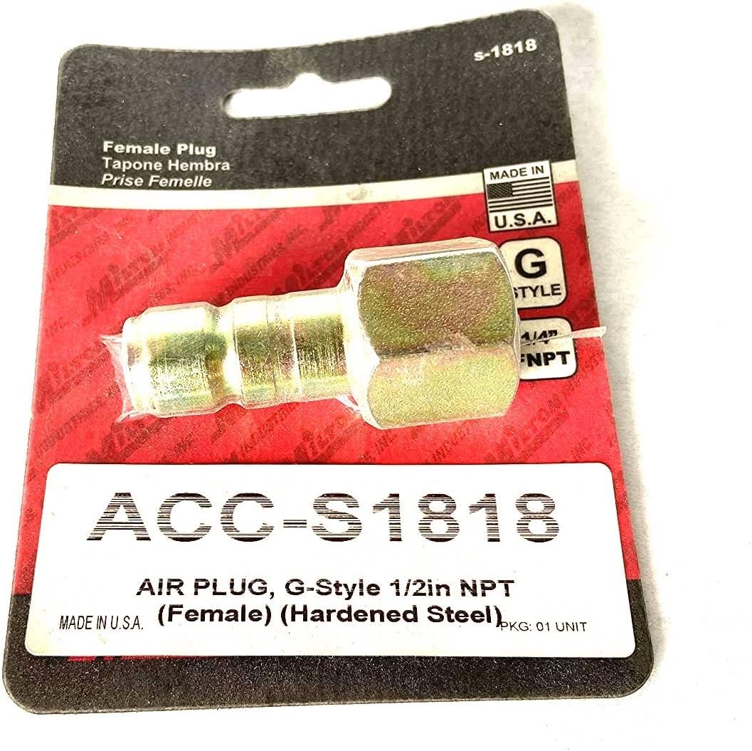 Air Plug G-Style 1/2in NPT (Female) (Hardened Steel) Replaces # S1818