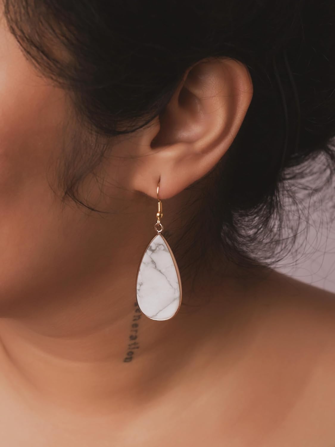 MINACHI Gemstone Teardrop Waterdrop Dangle Drop Earrings, Vintage Boho Jewelry Gift for Women - Image 7