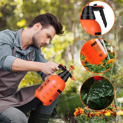 Miniatura 6 de Pulverizador de bomba de jardín, 0.5 galones68 onzas, botella de pulverización a presión de césped, boquilla ajustable para rociar malas hierbas,