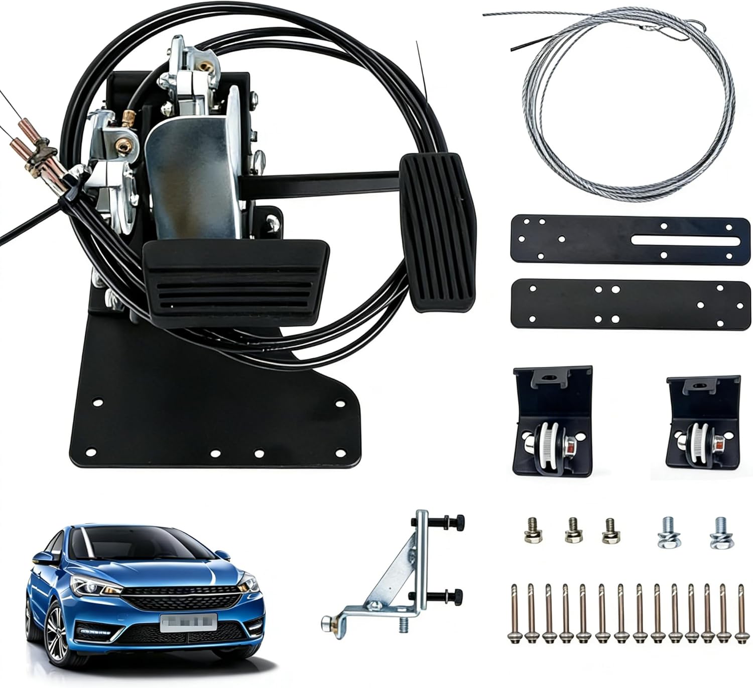 ACARB7D Right Hand Drive Conversion Kit RHD Passenger Side Universal Gas and Brake Pedals Compatible with Sedans SUVs Trucks for Driver Education Training & Instructors & Postal Carrier