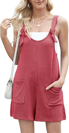 VUTRU Womens Summer Casual Rompers Adjustable Shorts Overalls Loose Jumpsuits Summer Outfits With Pockets
