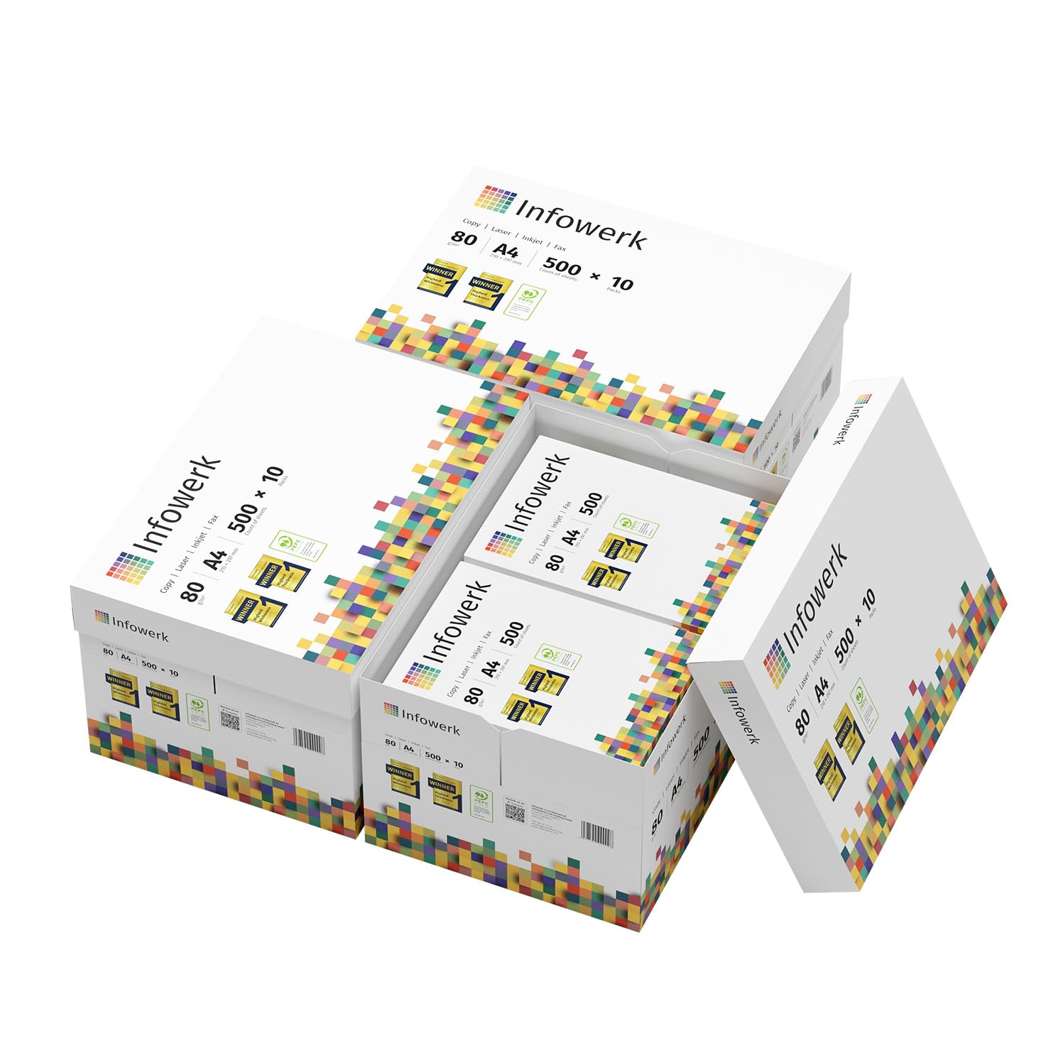 Druckerpapier Kopierpapier 15000 Blatt 30 x 500 A4 80g Premium Hochweiß CIE 160 PEFC zertifiziert