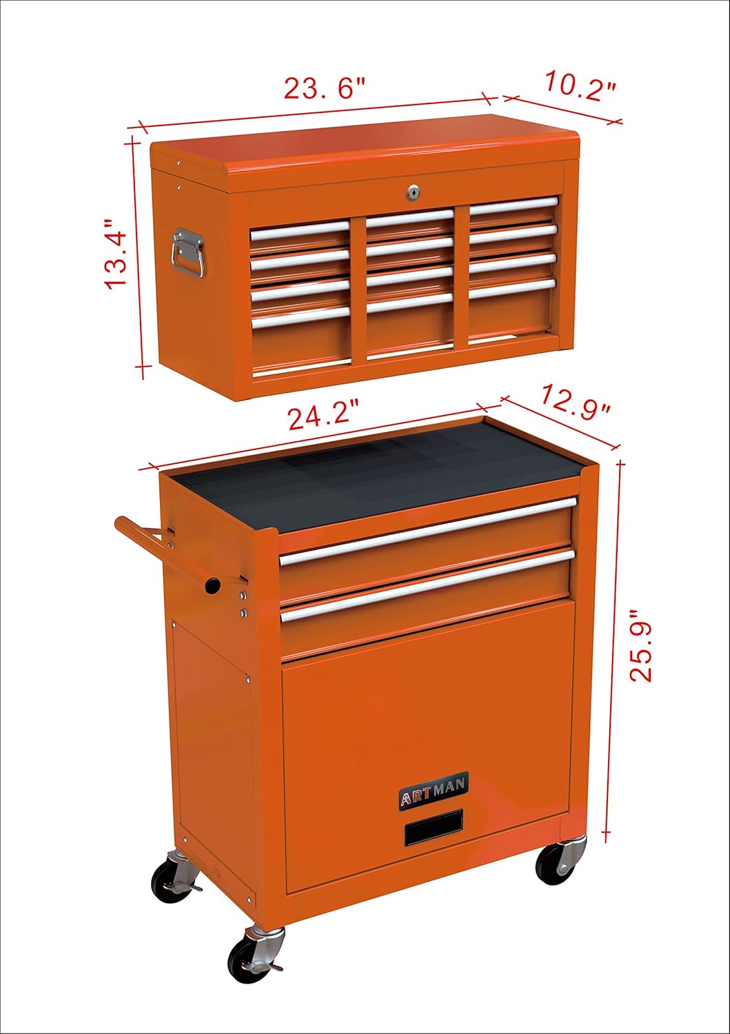 Buy డ్రాయర్ రోలింగ్ టూల్ చెస్ట్ విత్ వీల్స్, హై కెపాసిటీ టూల్ స్టోరేజ్