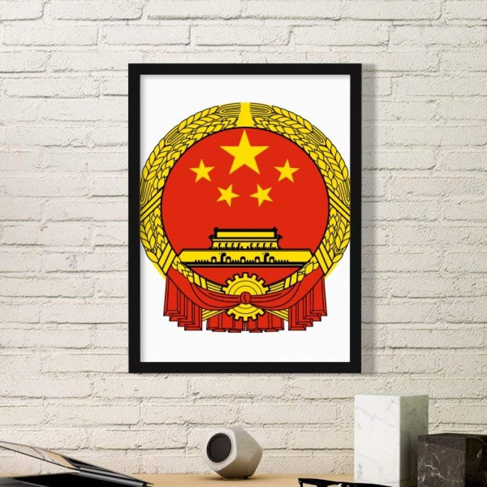Chine emblème national cadre photo art prints noir pour décoration murale