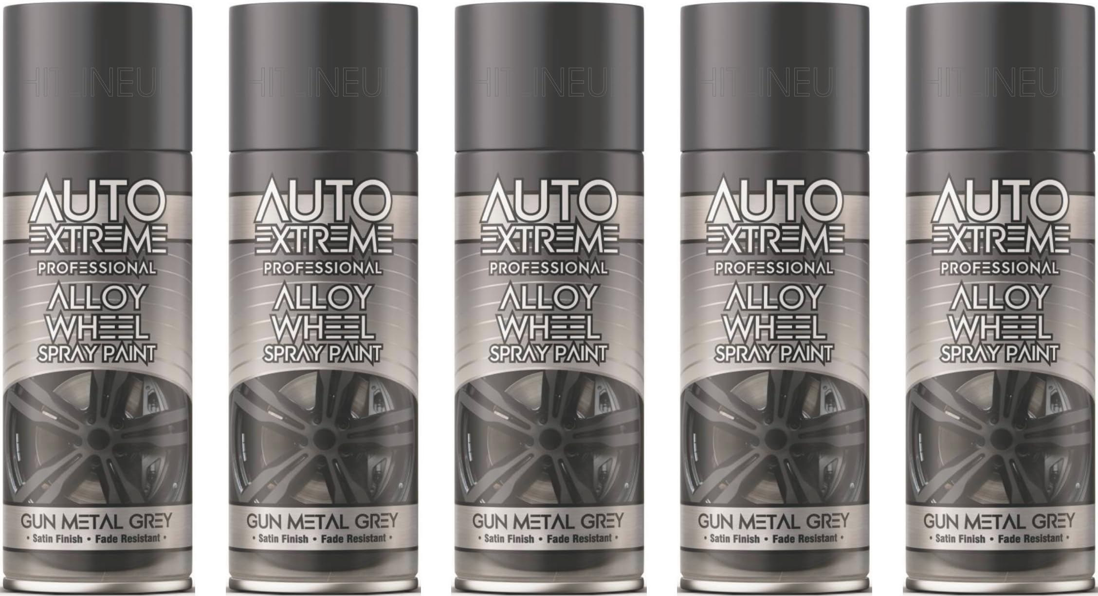 HitlineUK 5 x 400ml Alloy Wheel Grey Spray Paint | Premium Alloy Wheel Paint | Corrosion Resistant | Restore & Refurbish with Grey Alloy Spray Paint | Ideal for Alloy Wheels