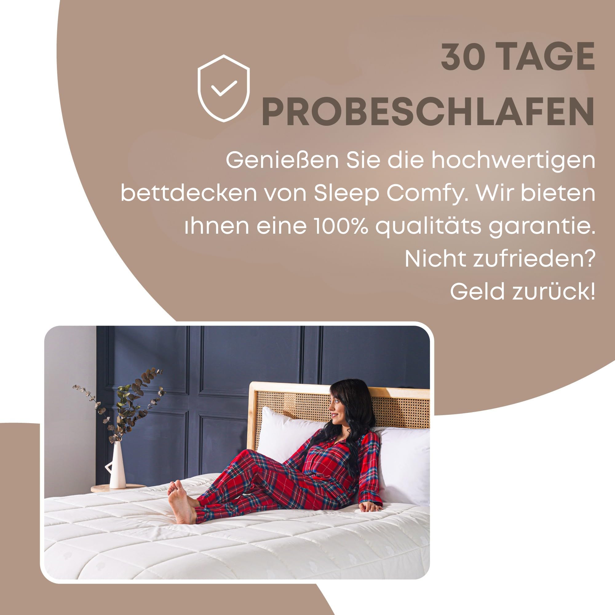 SLEEP COMFY 3-in-1 Ganzjahresdecke 100% Australischer Schurwolle, Allergikerfreundliche & Leichte Woll­Steppdecke 240x220cm, Oeko-TEX Zertifiziert