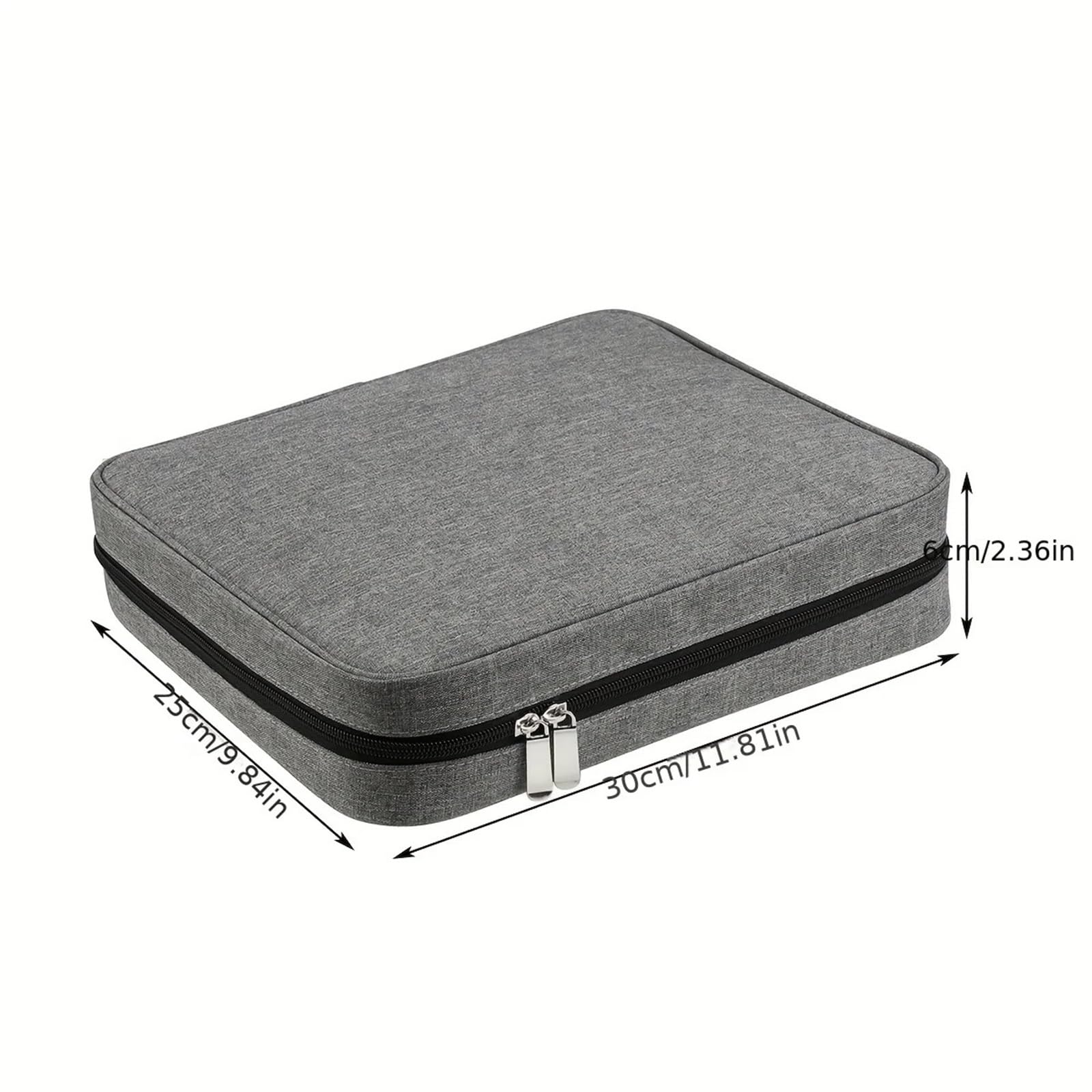 Caja de costura organizadora hilo bordar, con 4 compartimentos separados, bolsillo transparente, bordado multiusos, 1 ud