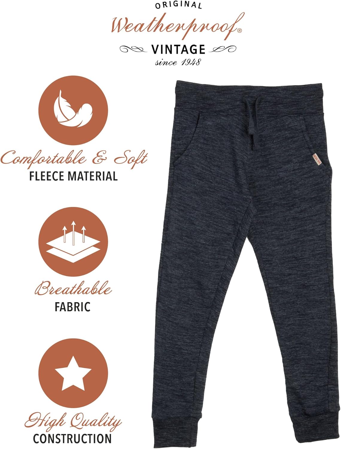 Weatherproof Vintage Boys Athletic Sweatpants - 4 Pack Athletic Basic Fleece Jogger Track Pants for Boys (4-20) - Image 2