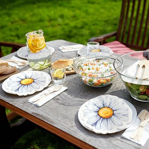 Miniatura 6 de Kosiz 100 servilletas de papel con forma de flor, servilletas de cóctel florales para fiestas, verano, cumpleaños, suministros para el hogar