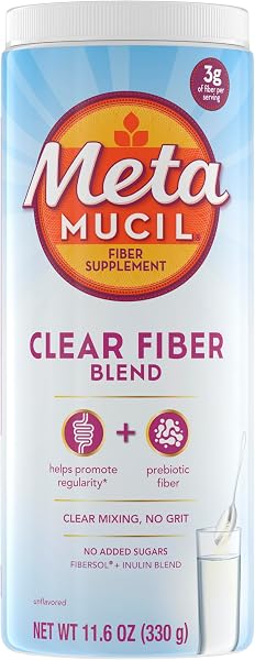 Metamucil Unflavored Clear Mixing Powder for Digestive Health