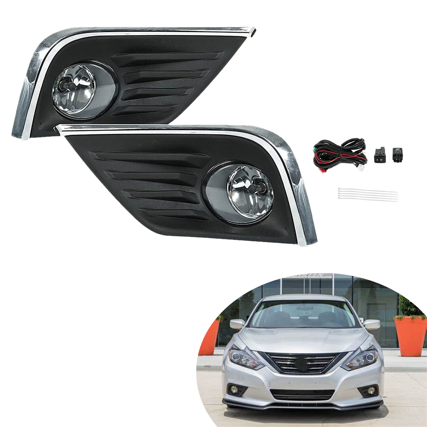 Faro Derecho Altima Con Bombilla Faro Antiniebla Derecho Para Nissan Altima 2014-2018 - Con Bombilla Incluida, Marca Evan-Fischer, Repuesto Directo Fimi Mini