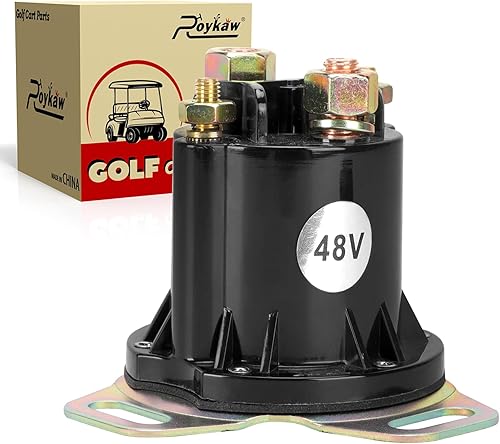 Roykaw Solenoide del carro de golf 48 voltios 150A 4 terminales para el carro de golf eléctrico de 48 voltios EZGO RXV 2008-up, OEM # 649373,624317