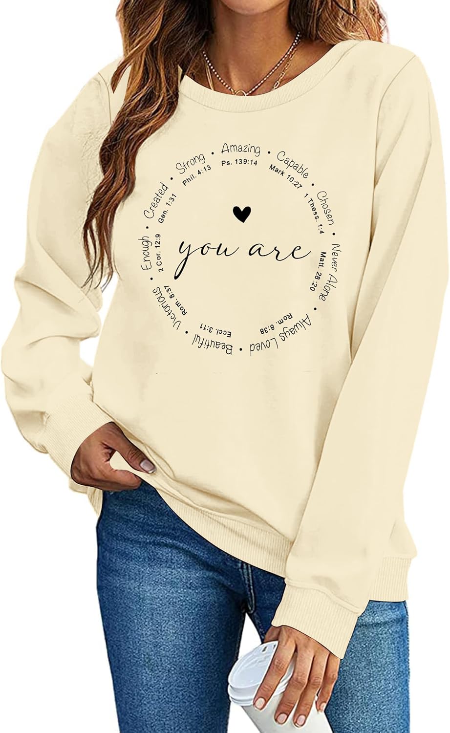 SUPEYA Christian Sweatshirt Women You are Inspiration Shirt Cute Heart Long Sleeve Blessed Saying Tops