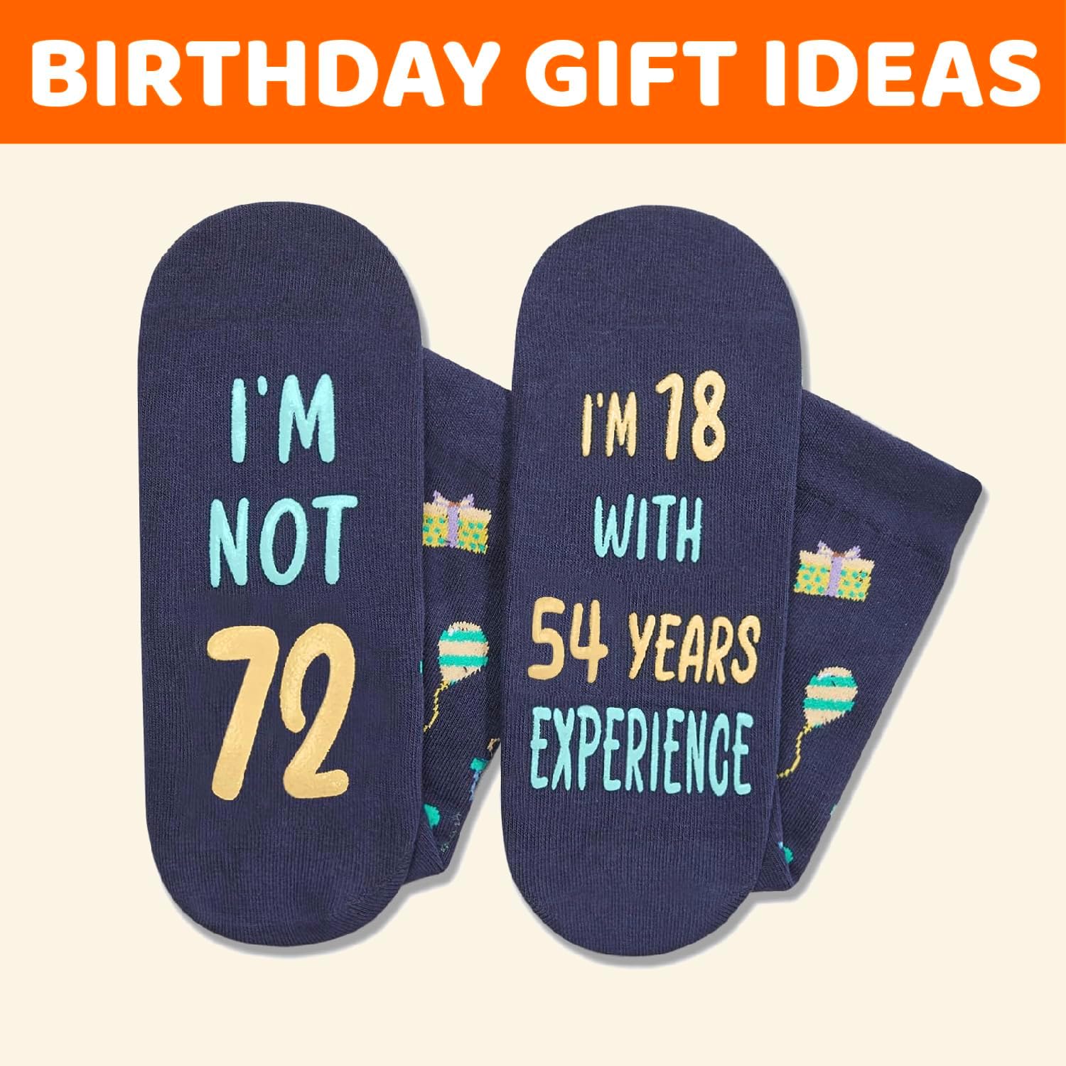 HAPPYPOP Birthday Gifts for Men Women - Socks for 75 79 Year Olds, Gifts with Greeting Card - Image 5