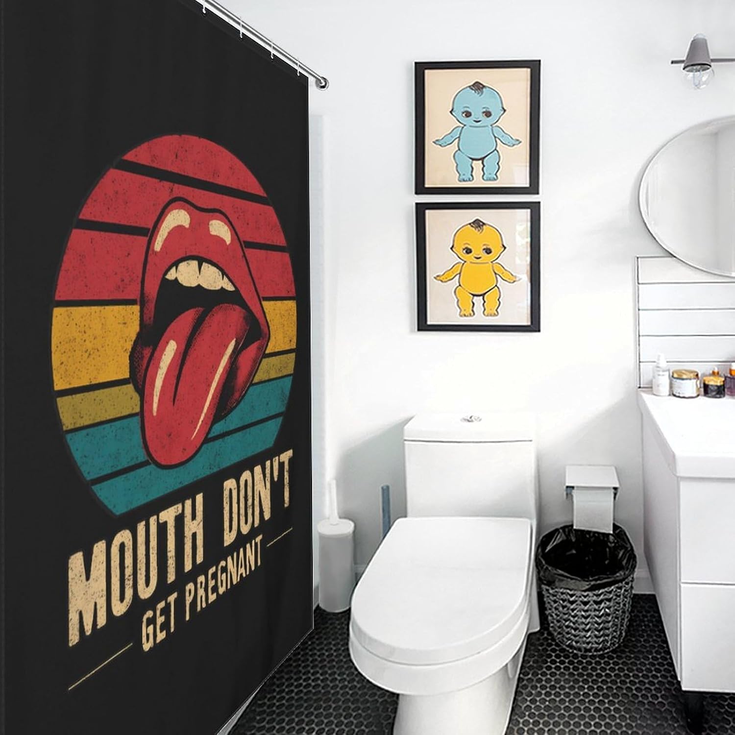 Inappropriate Mouth Don't Get Pregnant Fabric Shower Curtain Liner Bath Bathroom